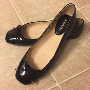 Black patent leather flats